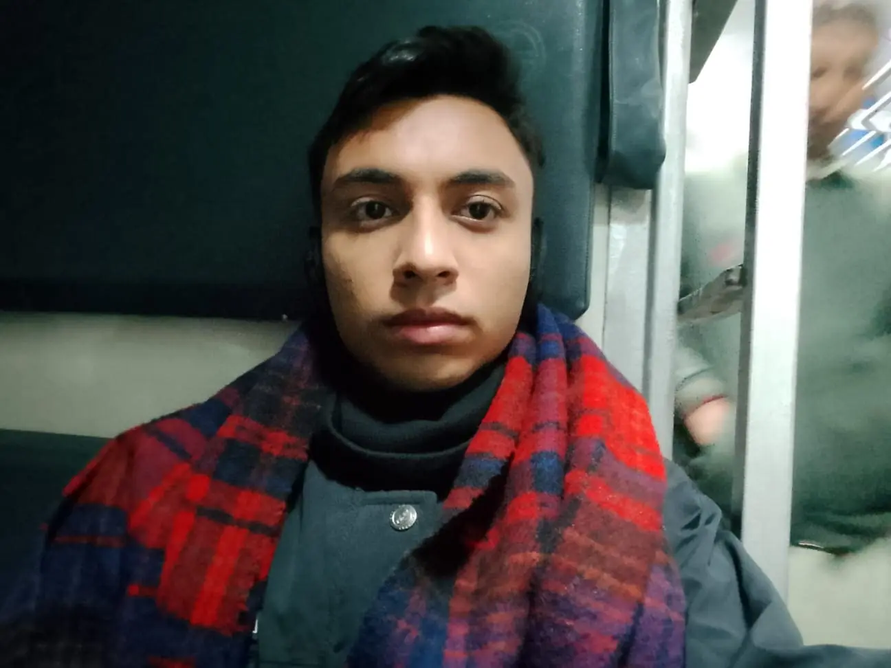 Selfie on public transit